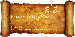 Retter Emiliána névjegykártya